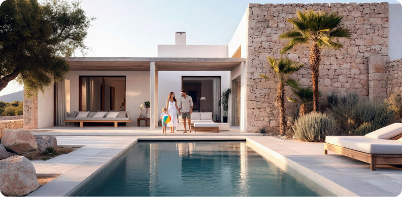 Holiday villas category image on the homepage